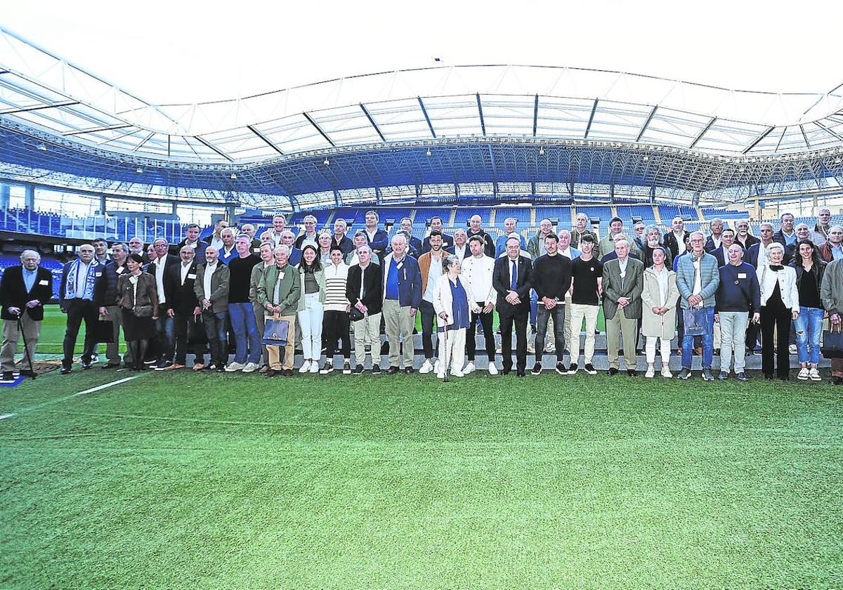 Los aficionados homenajeados.