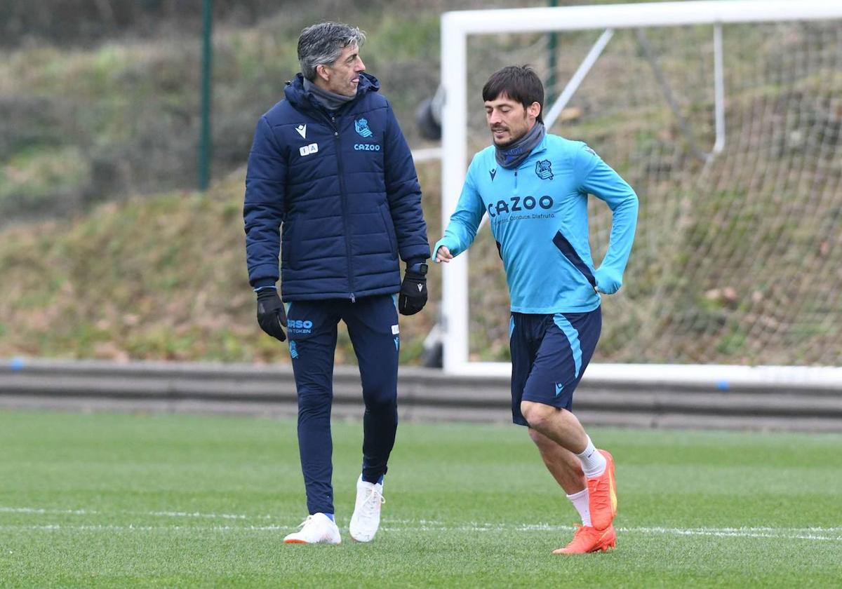 Silva e Imanol, en Zubieta.