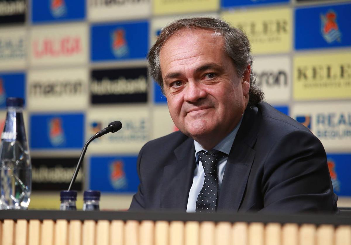 Jokin Aperribay, durante la rueda de presentación de Álvaro Odriozola.