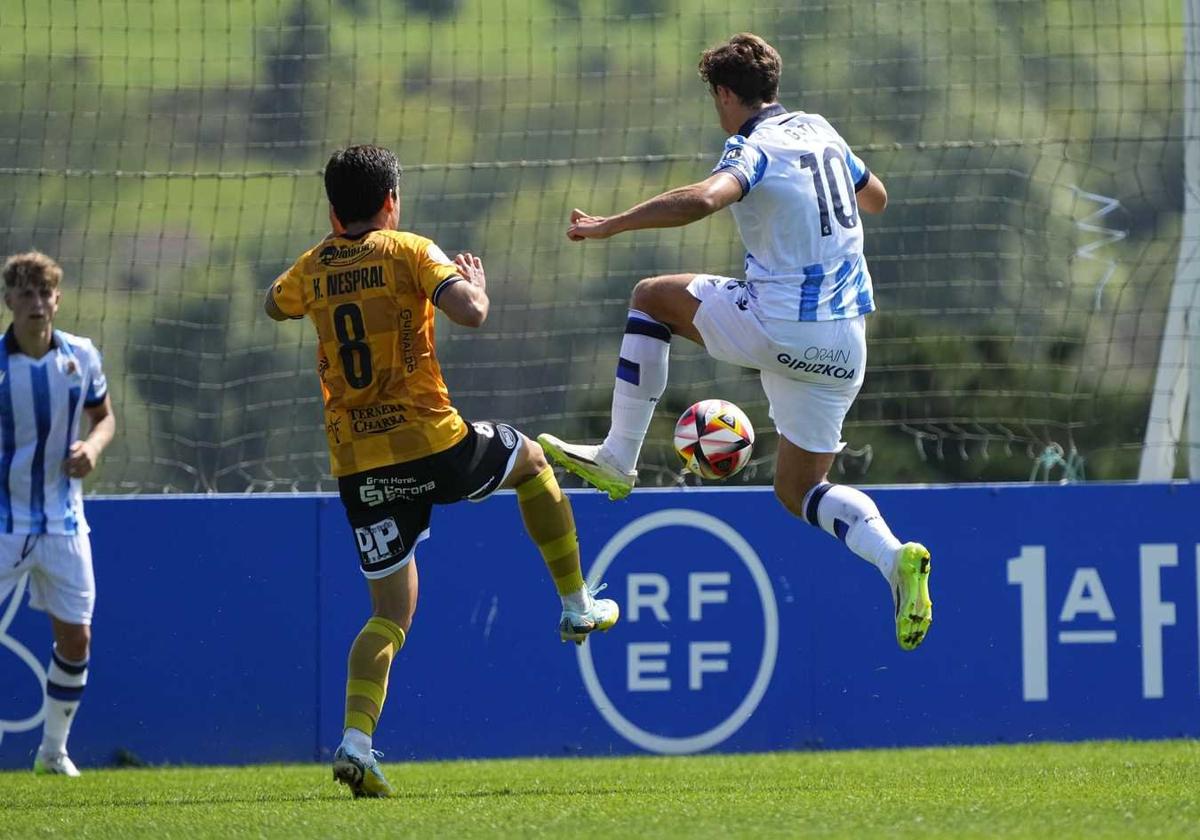 Este domingo Mikel Goti ha debutado con la camiseta de la Real.