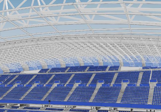 Estado actual de la tribuna este alta.