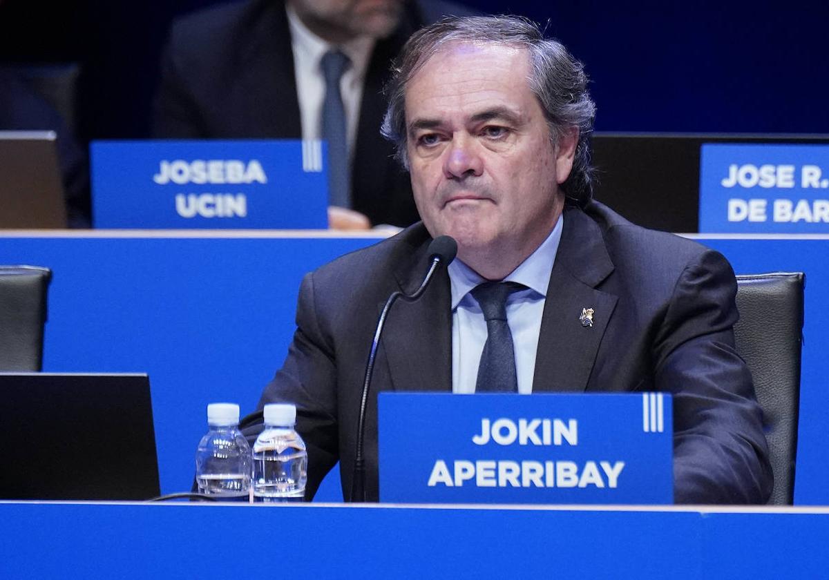 Jokin Aperribay, durante la Junta de este jueves.