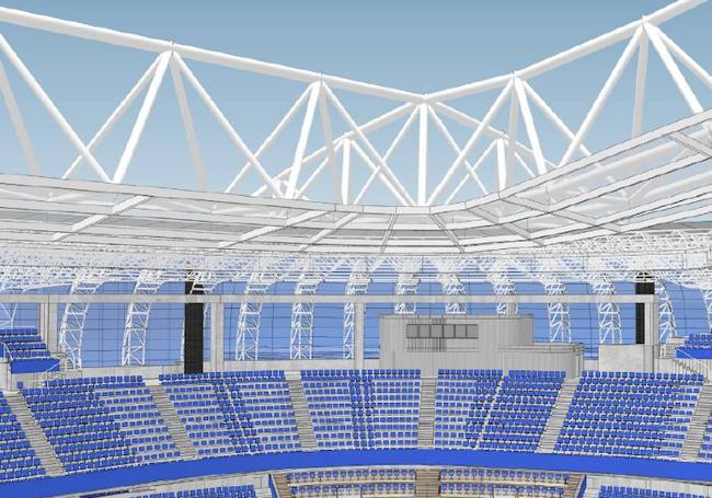 Actual estado de una de las esquinas del Reale Arena.