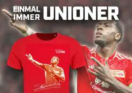 La camiseta de homenaje que el Unión Berlín comercializa ya en homenaje a Sheraldo Becker.