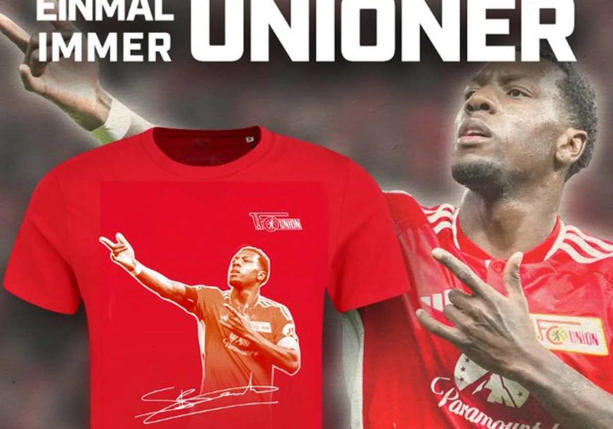 La camiseta de homenaje que el Unión Berlín comercializa ya en homenaje a Sheraldo Becker.
