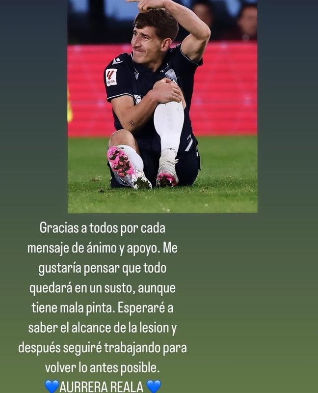 Mensaje en sus redes de Aihen Muñoz.