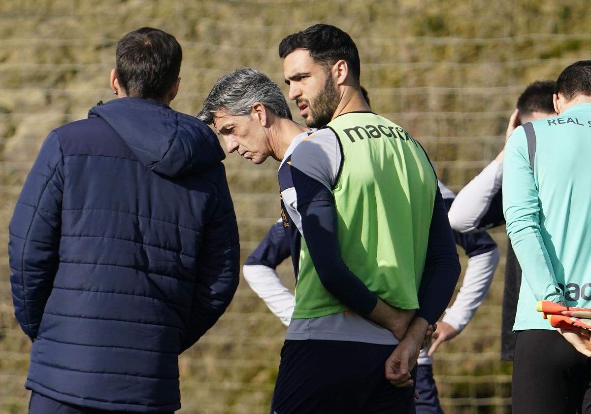 manol y Merino, en un entrenamiento en Zubieta.