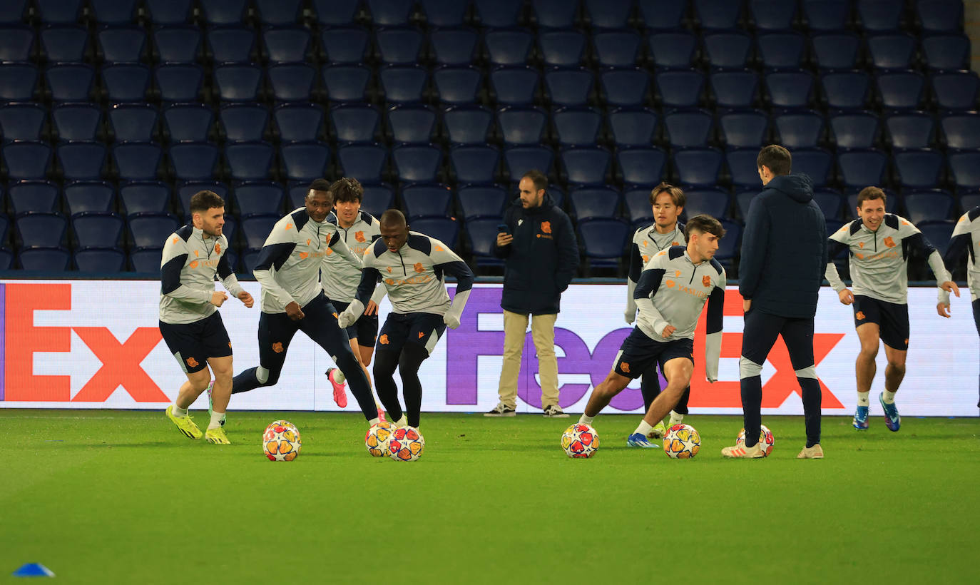 Las imágenes del entrenamiento de la Real Sociedad en el Parque de los Príncipes