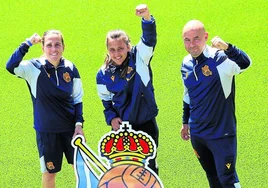 Sandra Ramajo, Aintzane Encinas y Gorka Álvarez son las entrenadoras de los tres equipos de formación de la Real femenina.