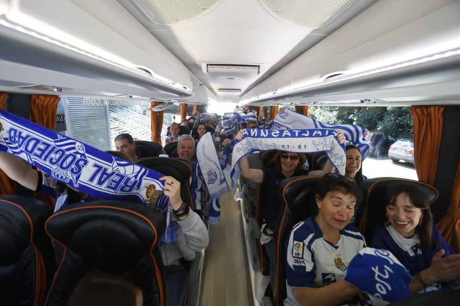 La afición txuri-urdin parte hacia Zaragoza