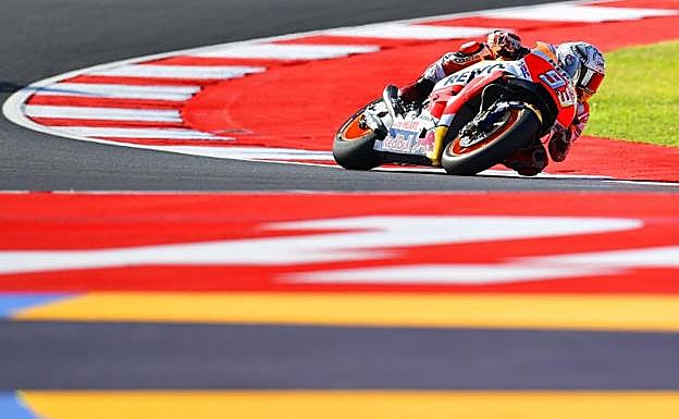 Marc Márquez, en la primera jornada de entrenamientos en Misano. 