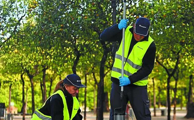 Smart Trap. Dos empleados de Anticimex insertan la máquina en las conducciones del alcantarillado de otra ciudad. 