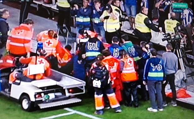 Herido un cámara en Anoeta tras la celebración del gol de Kevin