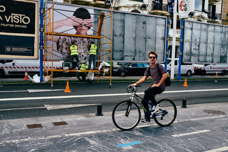 El exterior del Kursaal donostiarra está 'tomando forma' de cara al arranque el próximo viernes del Zinemalida.