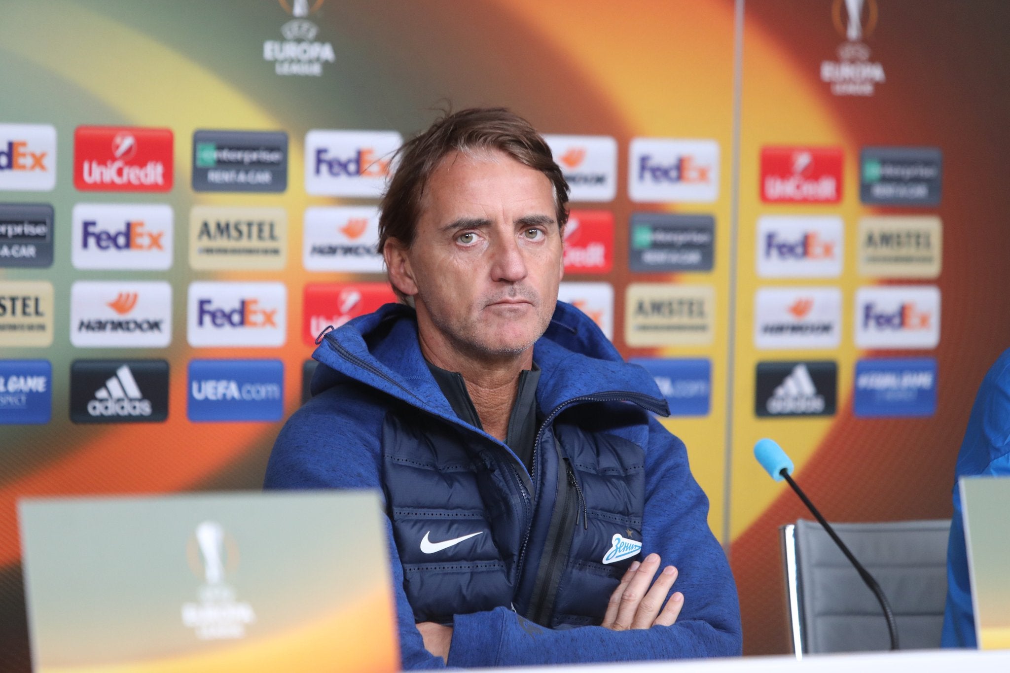 Mancini durante la rueda de prensa de esta mañana. 