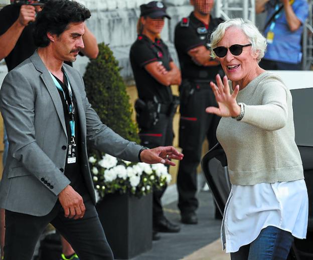 Glenn Close se encuentra en Donostia desde el jueves. 