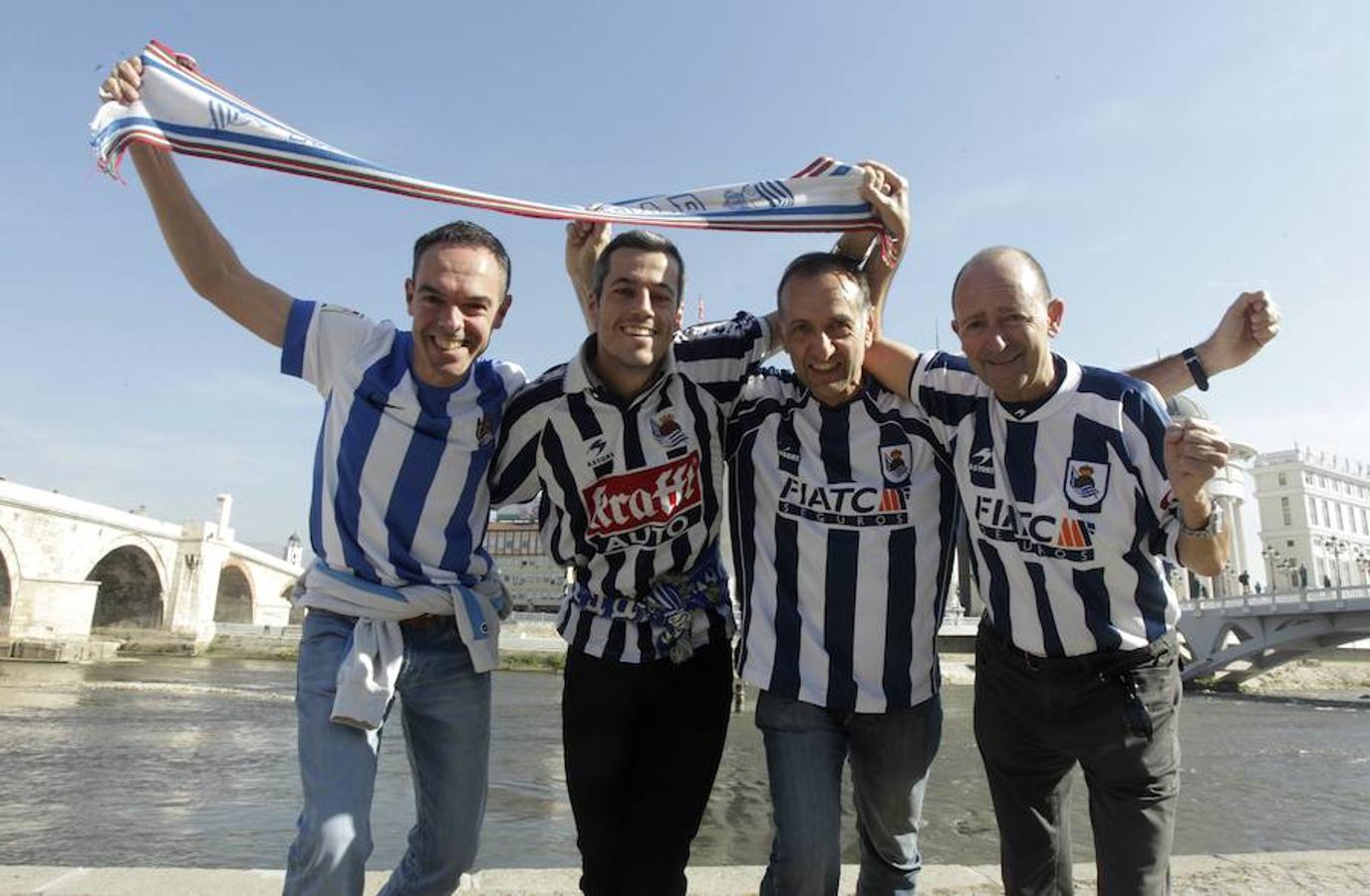 Unos 300 aficionados se han desplazado a la capital de Macedonia para apoyar al equipo en el encuentro ante el Vardar