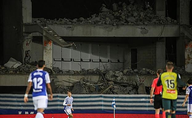 La demolición del fondo sur deja imágenes inéditas de Anoeta