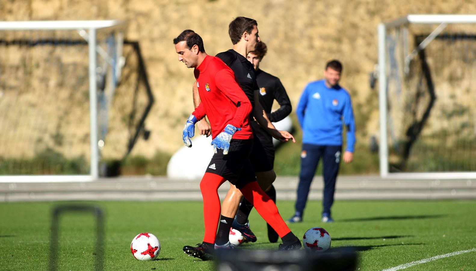 Los jugadores de la Real Sociedad se han ejercitado en Zubieta para preparar el encuentro de Copa ante el Lleida