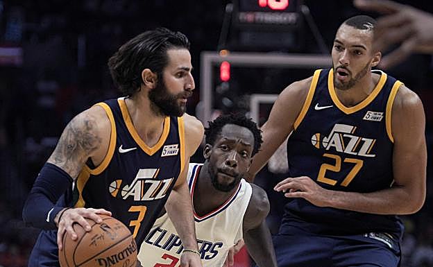 Ricky Rubio, durante el partido ante los Clippers. 