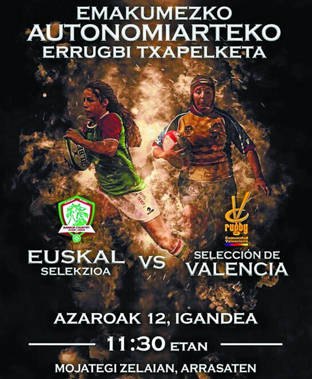 Cartel. La selección de Euskadi contra la valenciana.
