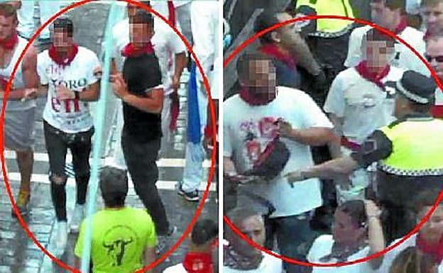 Los miembros de 'la manada' fueron identificados por las cámaras y agentes en el encierro. 