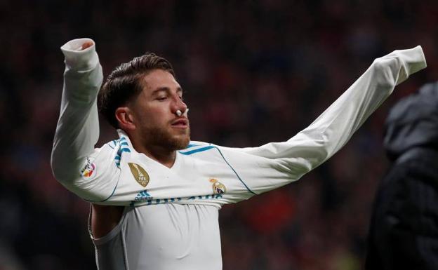 Sergio Ramos, en el derbi. 