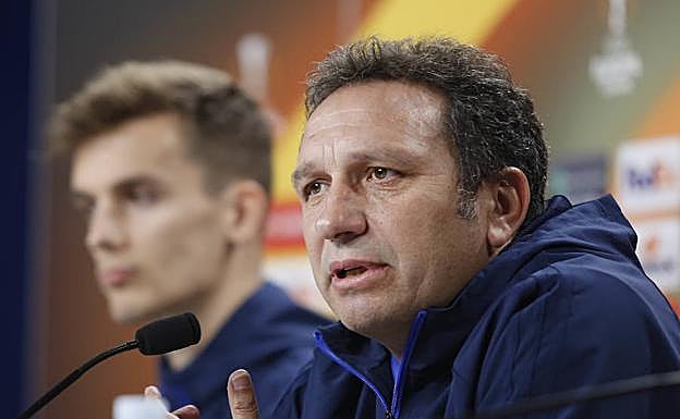 Eusebio, en la rueda de prensa previa al partido de mañana