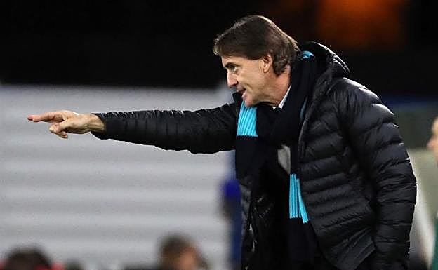 Mancini durante el encuentro de Anoeta
