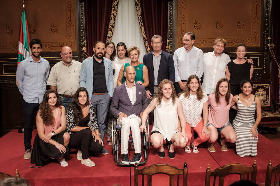 Richard Oribe durante un homenaje que la Diputación de Gipuzkoa realizó al deporte guipuzcoano.