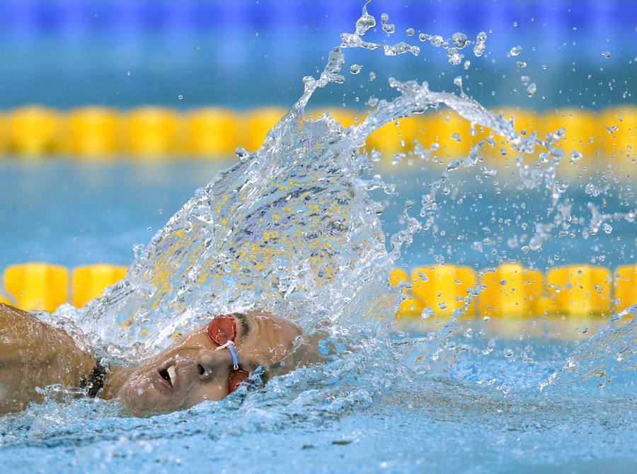 Richard Oribe en pleno esfuerzo durante una prueba de los Juegos Paralímpicos de Pekín.