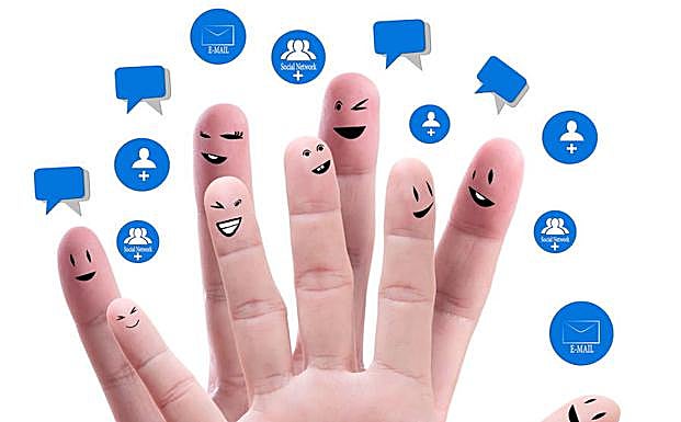 Representación abstracta de posibilidades de uso de redes sociales. 