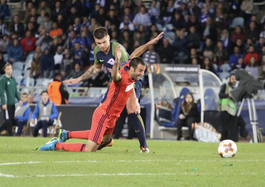 El partido entre la Real Sociedad y el Salzburgo en Anoeta, en imágenes