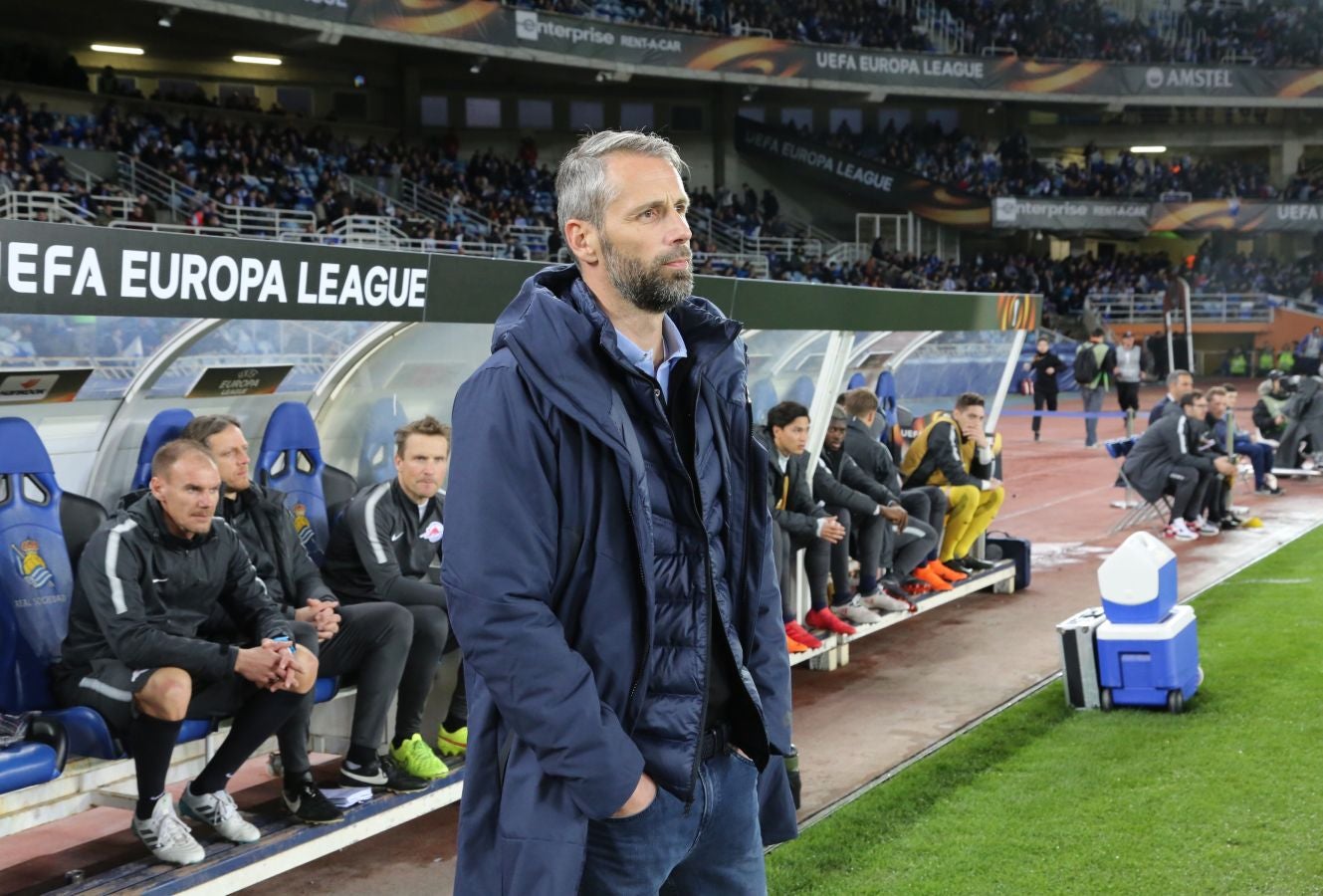 El partido entre la Real Sociedad y el Salzburgo en Anoeta, en imágenes
