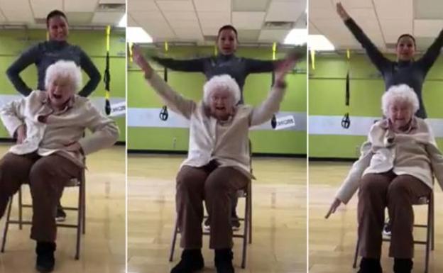 Nada imposible en el gimnasio: con 93 años y música de Alaska