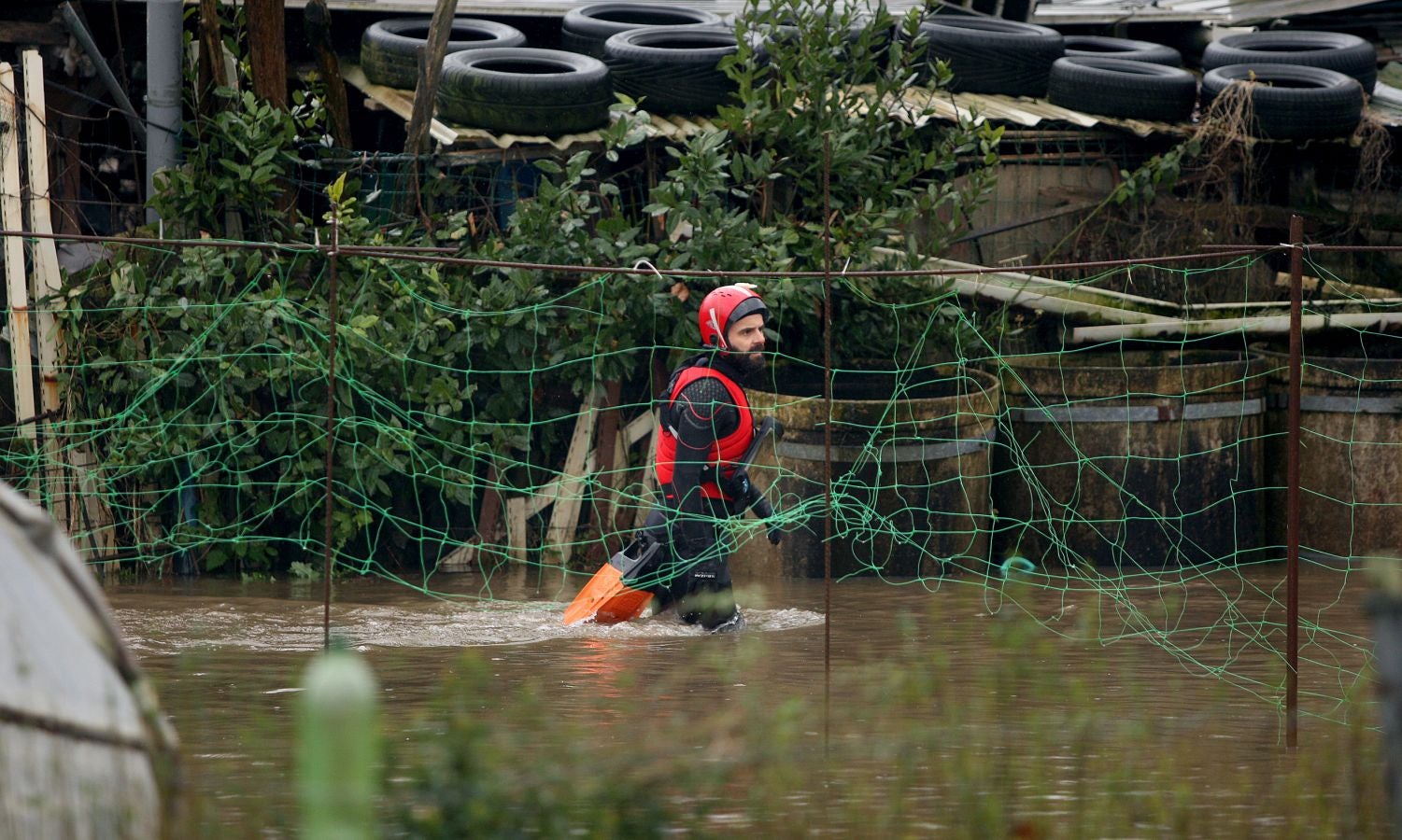 Inundaciones puntuales de los ríos guipuzcoanos tras las intensas lluvias de los últimos días. 