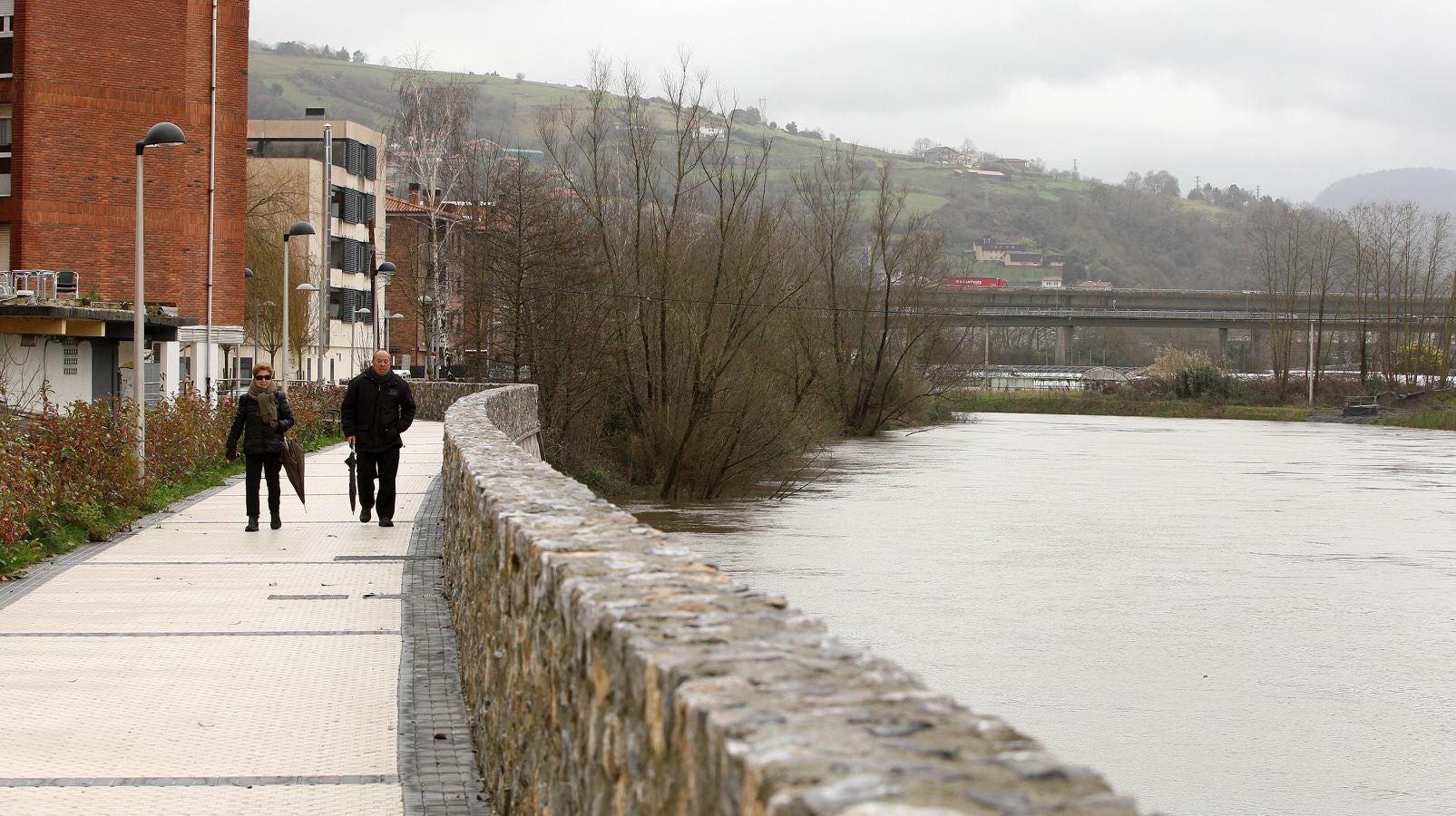 Inundaciones puntuales de los ríos guipuzcoanos tras las intensas lluvias de los últimos días. 