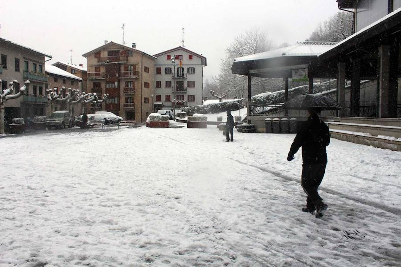 La localidad de Buruntzaldea ha amanecido bajo un manto blanco