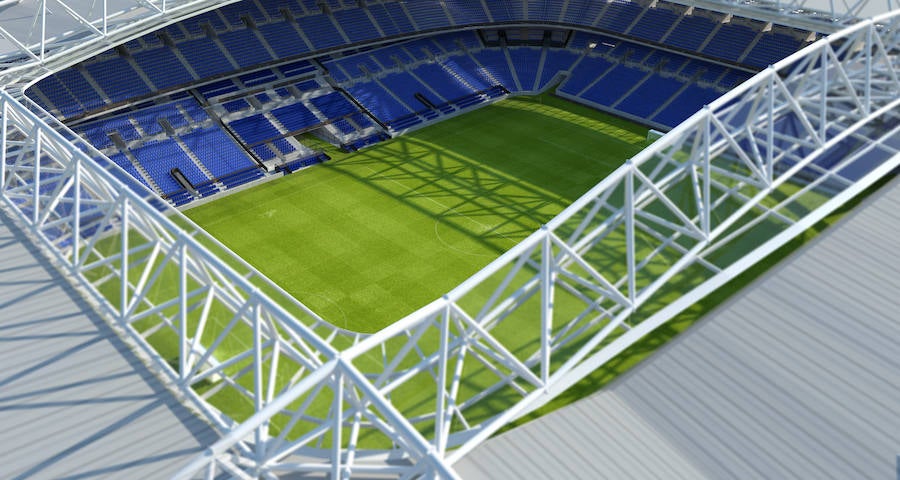 Imagen. Así quedará la cercha en el nuevo estadio de Anoeta. 