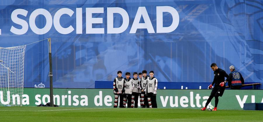 Partido bajo la lluvia en Anoeta entre la Real Sociedad y el Getafe