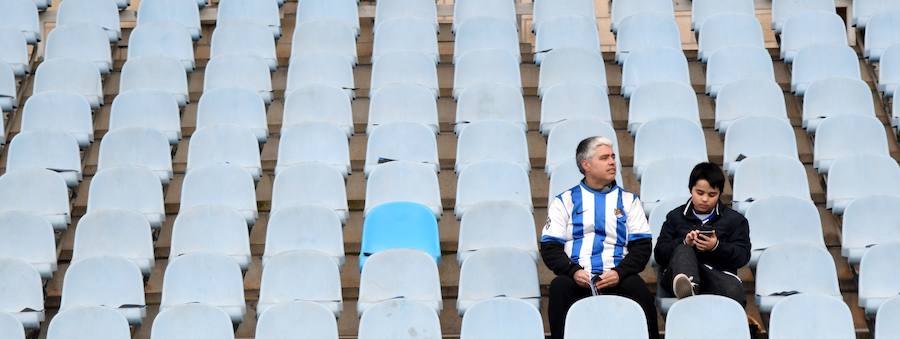 Partido bajo la lluvia en Anoeta entre la Real Sociedad y el Getafe
