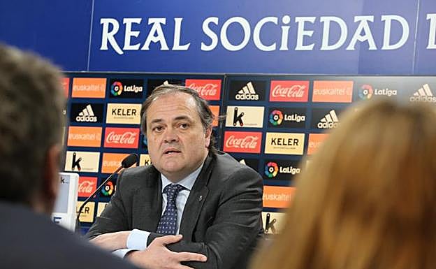 Jokin Aperribay, durante su comparecencia de ayer.