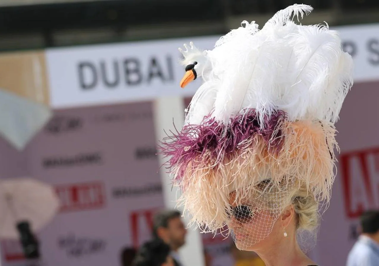 Este sábado ha tenido lugar la Copa Mundial de Dubai, la competición de caballos en la que se reparte el mejor premio de todo el mundo (en 2015 se repartieron 10 millones de dólares en premios). Los jinetes y sus caballos fueron los protagonistas de la jornada, pero los sombreros de las invitadas eclipsaron durante unos instantes a las estrellas del certamen.
