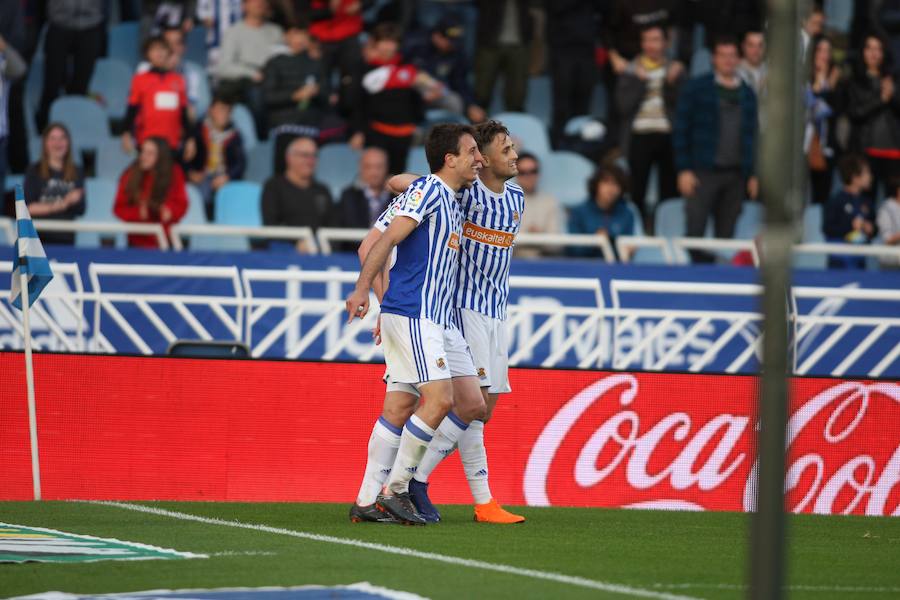 El equipo txuri-urdin se reencuentra con las buenas sensaciones tras esta goleada en Anoeta