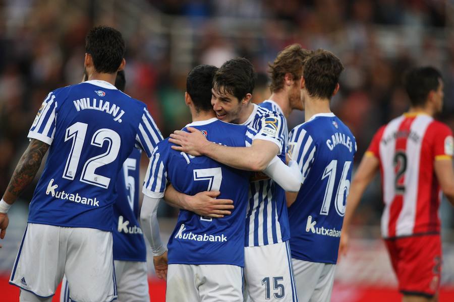 El equipo txuri-urdin se reencuentra con las buenas sensaciones tras esta goleada en Anoeta