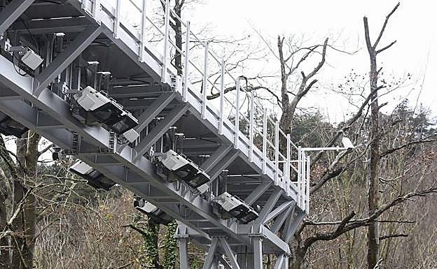 Uno de los arcos colocados en la N-1.