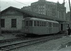 La vieja estación de Amara, en una imagen de 1960. 