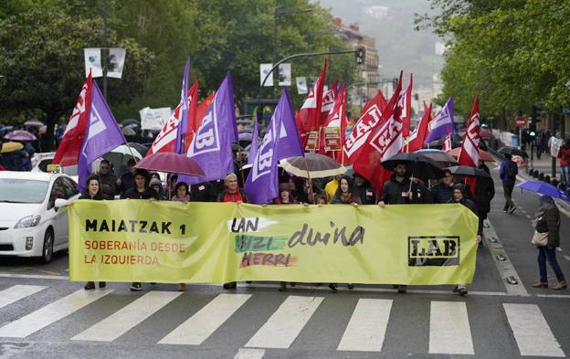 La manifestación de LAB en San Sebastián.