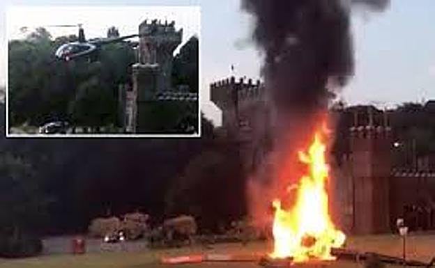 Una novia acude a la boda tras estrellarse su helicóptero cuando llegaba