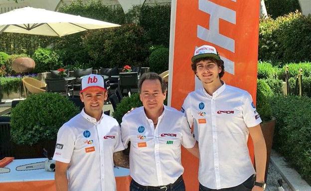 Héctor Barberá, Sito Pons y Lorenzo Baldassarri, en un acto de Stihl. 